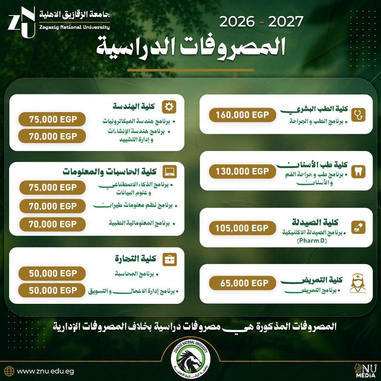 تقديم جامعة الزقازيق الأهلية 2026-2027.. المصروفات تقديم جامعة الزقازيق الأهلية 2026-2027.. المصروفات